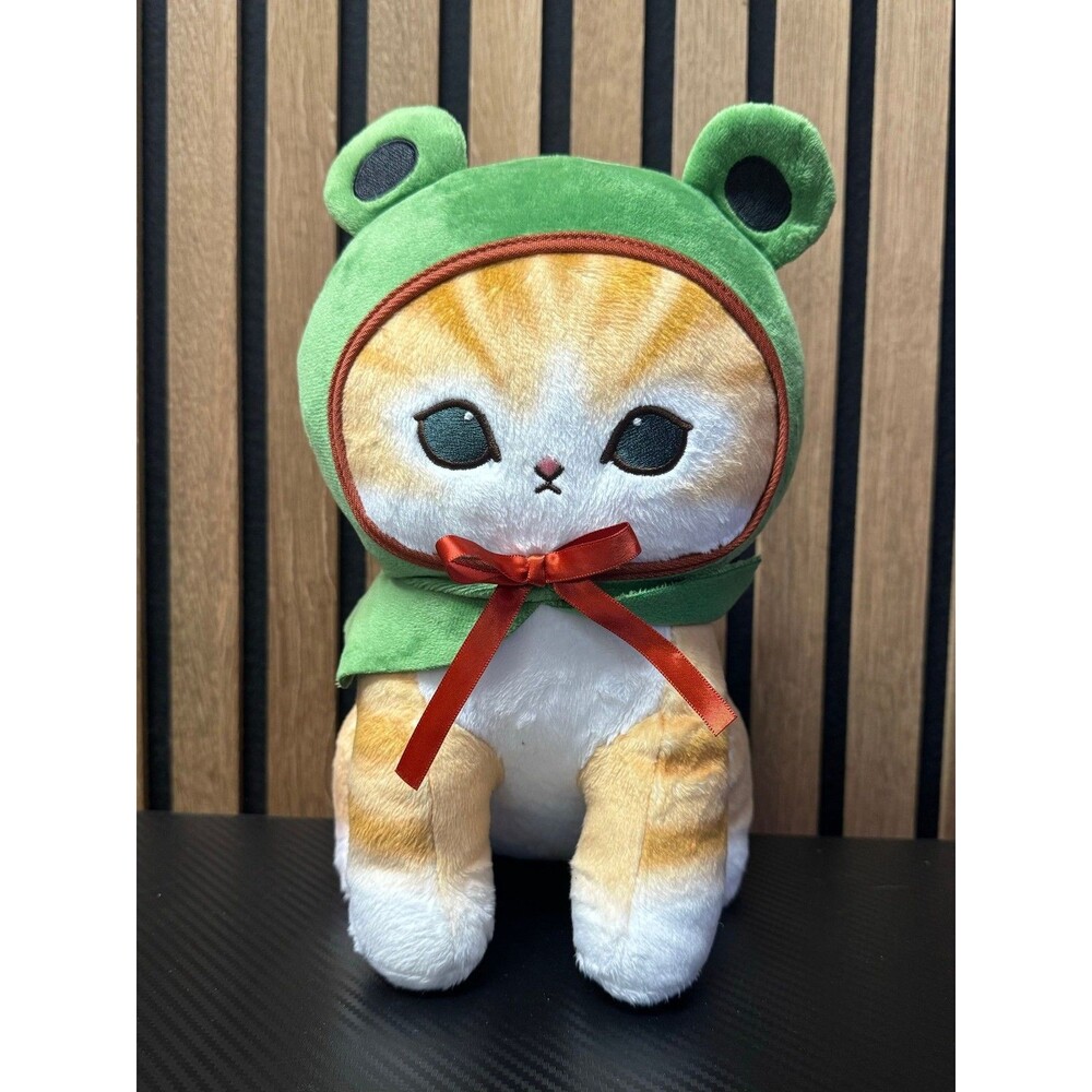 mofusand Frog Nyan Big Plush Doll 11in Green Frog Hood NWOT